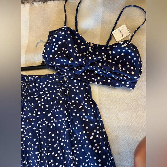 FREE PEOPLE SET |Polka dot One Bette Set - Bra Too and Ultra Wide Legged Pants - Picture 8 of 13